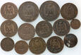 32. Francja, Napoleon III, zestaw 14 monet z lat 1854-1862