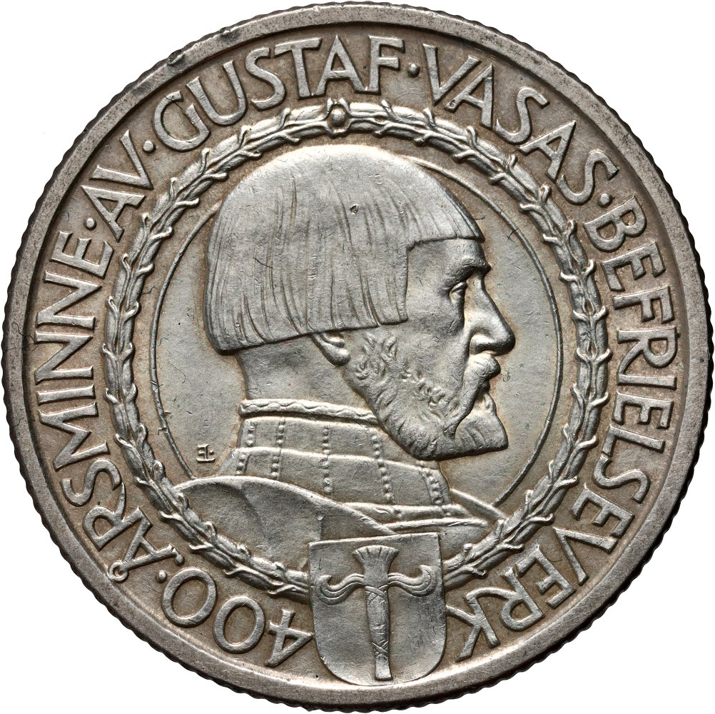 115. Szwecja, Gustaw V, 2 korony 1921, Gustaw I Waza