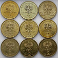 Polska, III RP, zestaw 9 x 2 złote 2001, kompletny rocznik