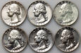 89. USA, zestaw 6 x 1/4 dolara 1951-1960, Washington Quarter
