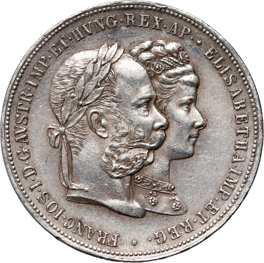 141. Austria, Franciszek Józef I, 2 guldeny 1879, Srebrne Gody, #JB