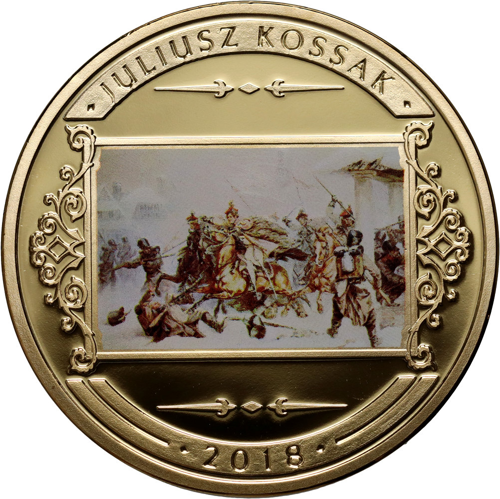 Polska, medal 2018, Juliusz Kossak, Szarża Krakusów na Rosjan