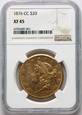 USA, 20 dolarów 1876 CC, Carson City, NGC XF45, #LK