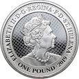 Święta Helena, Elżbieta II, funt 2019 EIC, Tygrys, 1 Oz Ag999