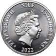 Niue, Elżbieta II, 2 dolary 2022, Ryczący Lew, 1 Oz Ag999