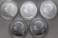 47. Polska, III RP, 5 x medal Głowa Kobiety, 5 Oz Ag999