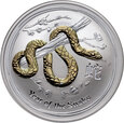 2. Australia, Elżbieta II, 1 dolar 2013 P, Rok Węża, 1 Oz Ag999