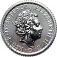 Wielka Brytania, Elżbieta II, 320 x 20 pensów 2020, Britannia, TUBY