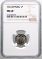 Wolne Miasto Gdańsk, 5 fenigów 1923, NGC MS64+