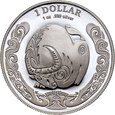 Australia, Elżbieta II, 1 dolar 2009, Rok Bawoła, 1 Oz Ag999