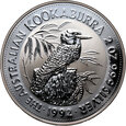 12. Australia, Elżbieta II, 2 dolary 1992, Kookaburra, 2 Oz Ag999