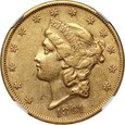 USA, 20 dolarów 1861, Filadalfia, NGC AU50, #LK
