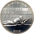 15. Francja, 1½ euro 2005, Biathlon