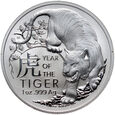 Australia, Elżbieta II, dolar 2022, Rok Tygrysa, 1 Oz Ag999