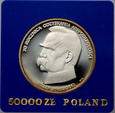 41. Polska, PRL, 50000 złotych 1988, Józef Piłsudski