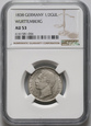 Niemcy, Wirtembergia, Wilhelm I, 1/2 guldena 1838, NGC AU53