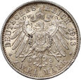 Niemcy, Prusy, Wilhelm II, 2 marki 1913 A, Uniform, #SB