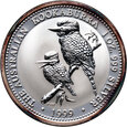 11. Australia, Elżbieta II, 1 dolar 1999 P100, Kookaburra, 1 Oz Ag999