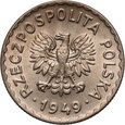 5. Polska, PRL, 1 złoty 1949, miedzionikiel