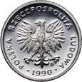 Polska, PRL, 2 złote 1990, stempel lustrzany