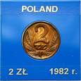 Polska, PRL, 2 złote 1982, stempel lustrzany