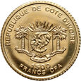 33. Wybrzeże Kości Słoniowej, 1500 franków 2007, złoto