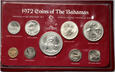 5. Bahamy, Elżbieta II, zestaw monet okolicznościowych 1972