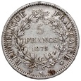 Francja, 5 franków 1875 K, Herkules