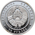 16. Białoruś, 20 rubli 2007, Wilki, 1 Oz Ag999