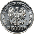 Polska, PRL, 5000 złotych 1989, Ratujemy Zabytki Torunia NGC PF69