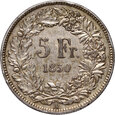 Szwajcaria, 5 franków 1850 A, Paryż, Helvetia Seated