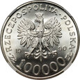Polska, 100000 złotych 1990, Solidarność Typ A, 1 Oz Ag999