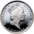 11. Australia, Elżbieta II, 5 dolarów 2000 P, Sydney 2000, #AR