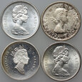 35. Kanada, Elżbieta II, zestaw 4 x 25 centów 1961-1996
