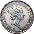 9. Australia, Elżbieta II, 5 dolarów 1991, Kookaburra, 1 Oz Ag999