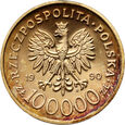 13. Polska, PRL, 100000 złotych 1990, Solidarność, gruba