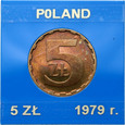 Polska, PRL, 5 złotych 1979, stempel lustrzany