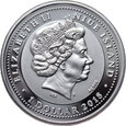 114. Niue, Elżbieta II, dolar 2018, Rok Psa