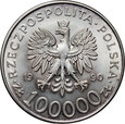 26. Polska, 100000 złotych 1990, Solidarność Typ A, 1 Oz Ag999