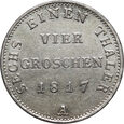 24. Niemcy, Prusy, Fryderyk Wilhelm III, 4 grosze 1817 A, Berlin