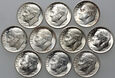 124. USA, zestaw 10 x dime 1947-1963, Roosevelt Silver Dime