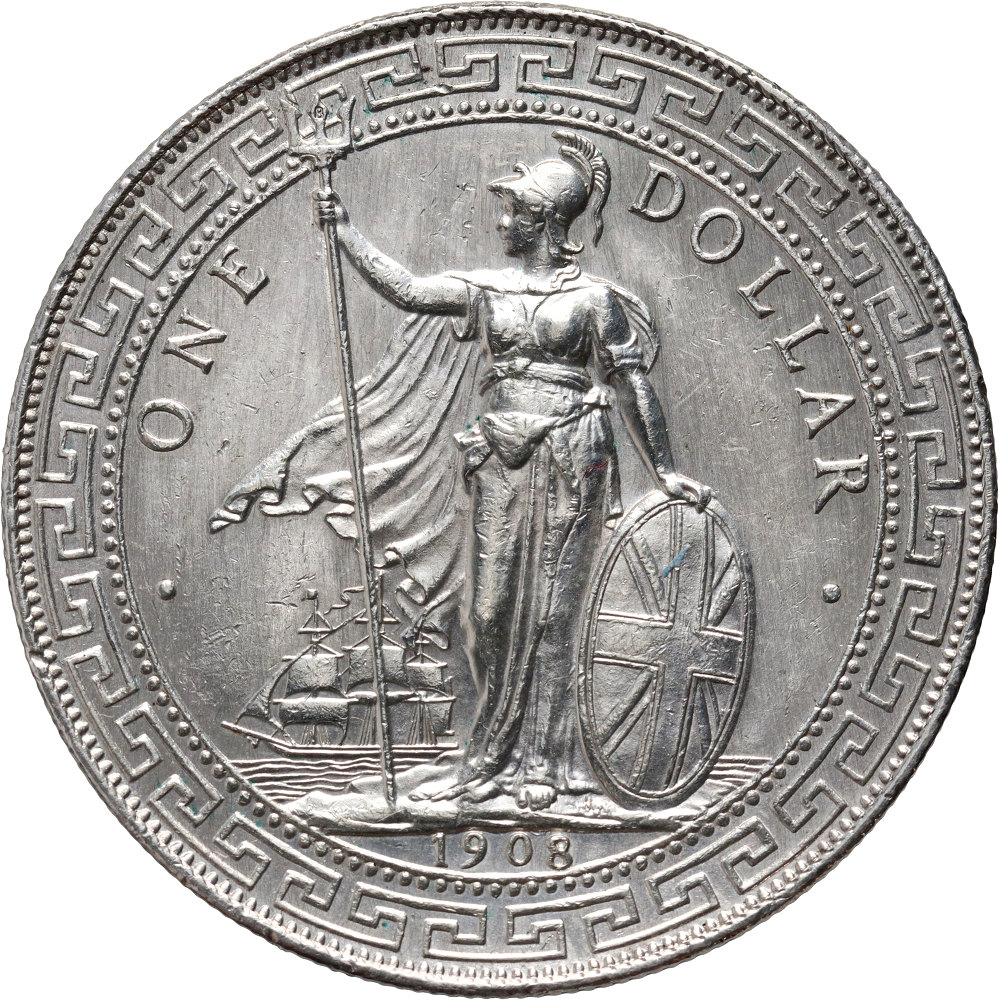 106. Wielka Brytania, 1 dolar 1908 B, Britannia