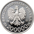 32. Polska, III RP, 200000 złotych 1991, Olimpiada w Barcelonie 1992
