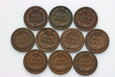 USA, zestaw 10 x cent 1890-1899, Indianin, Indian Head Cent