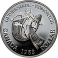 39. Kanada, Elżbieta II, dolar 1983, Uniwersjada Edmonton 1983, PROOF