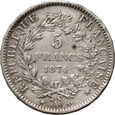 Francja, 5 franków 1874 A, Herkules