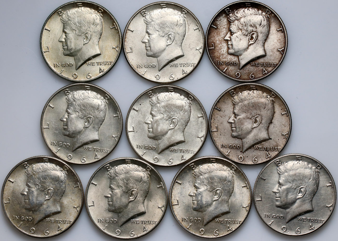 USA, 10 x 1/2 dolara 1964, Kennedy