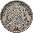 23. Francja, Napoleon III, 5 franków 1869 BB