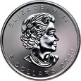 44. Kanada, Elżbieta II, 5 dolarów 2020 F15, Liść Klonu, #V23