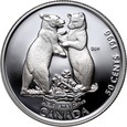 3. Kanada, Elżbieta II, zestaw 4 x 50 centów 1996, Zwierzęta, PROOF